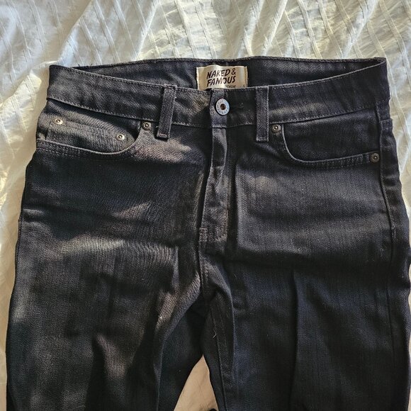 Naked & Famous The Crop Skinny Jeans - 2018 - Black Power Stretch - Sz 27 - NWT - Picture 4 of 16